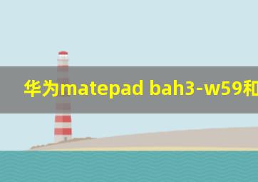 华为matepad bah3-w59和bah3-w09